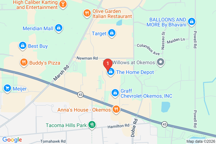 Map showing HOME DEPOT #2723 location
