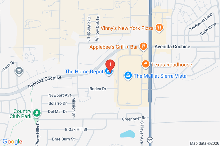 Map showing HOME DEPOT #0443 location