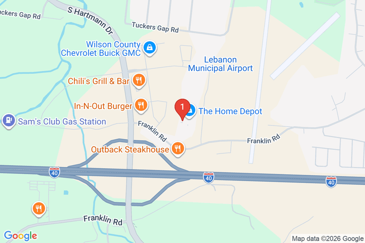 Map showing HOME DEPOT #0745 location