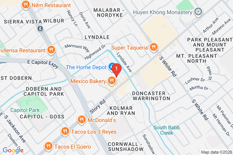 Map showing HOME DEPOT #6672 location