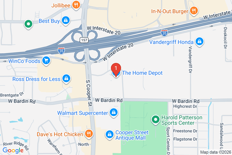 Map showing HOME DEPOT #0541 location