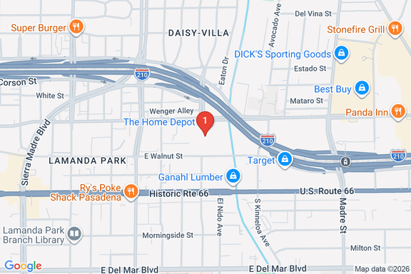 Map showing HOME DEPOT #6037 location