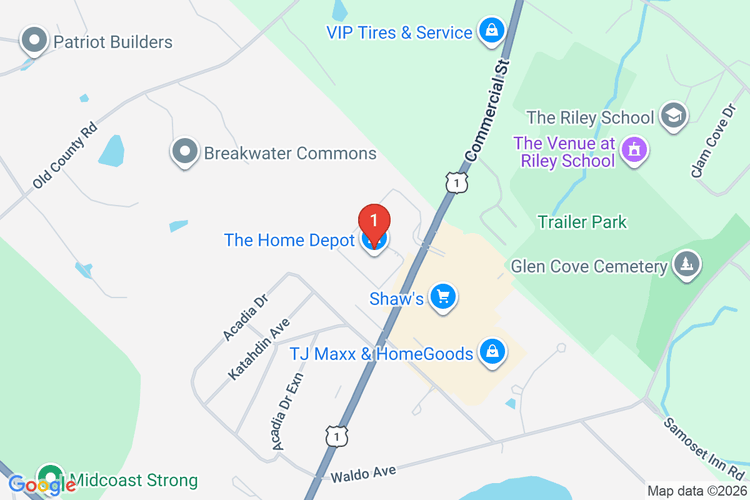 Map showing HOME DEPOT #2409 location
