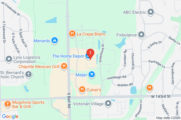 Map showing HOME DEPOT #1989 location