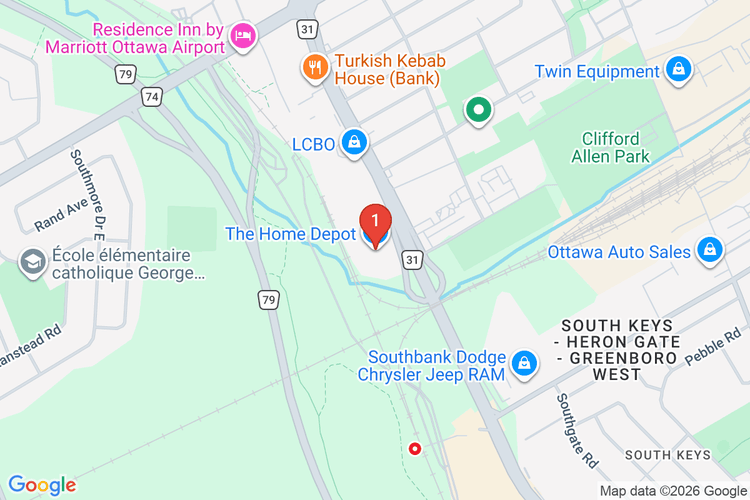 Map showing HOME DEPOT CAN #7158 location