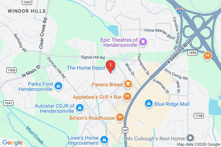 Map showing HOME DEPOT #3637 location