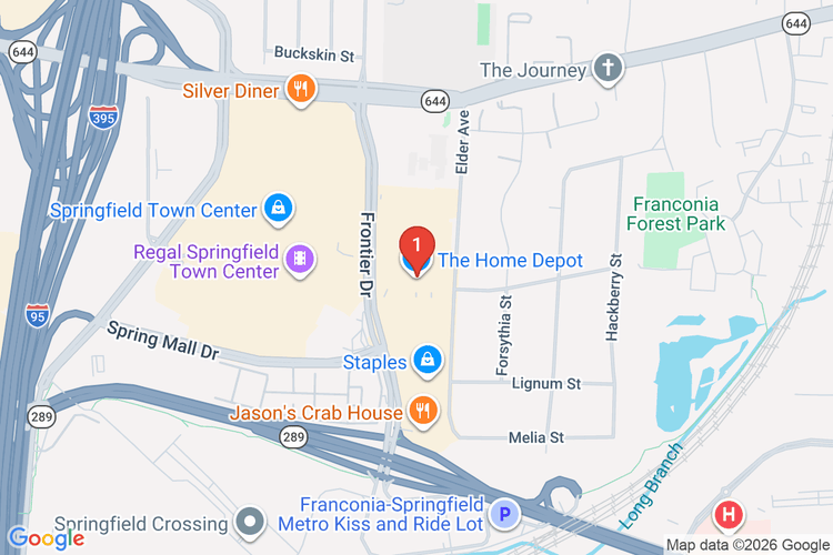 Map showing HOME DEPOT #4617 location