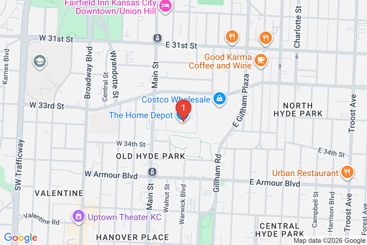 Map showing HOME DEPOT #3021 location