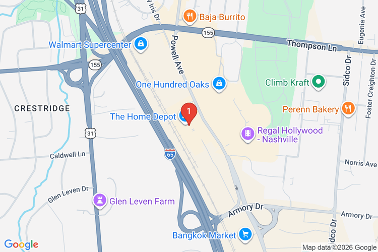 Map showing HOME DEPOT #0732 location