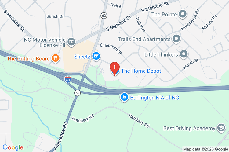 Map showing HOME DEPOT #3627 location
