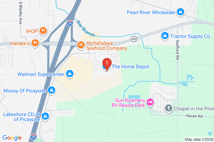 Map showing HOME DEPOT #2915 location