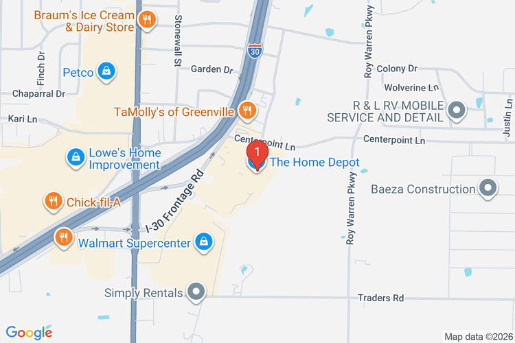 Map showing HOME DEPOT #6554 location