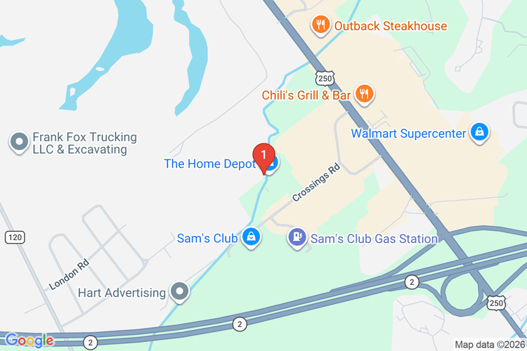 Map showing HOME DEPOT #3866 location
