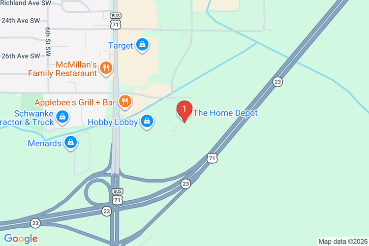 Map showing HOME DEPOT #2842 location