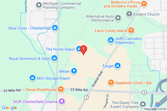 Map showing HOME DEPOT #2734 location