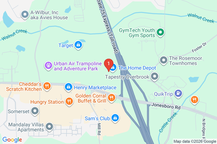 Map showing HOME DEPOT #0157 location