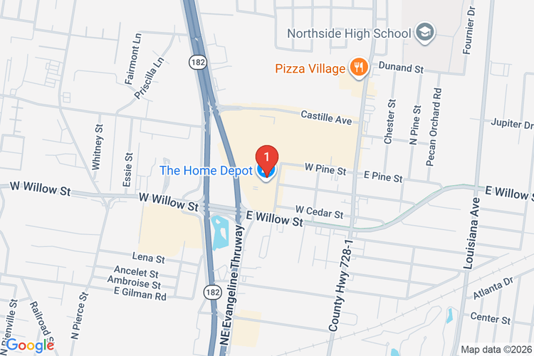 Map showing HOME DEPOT #0376 location