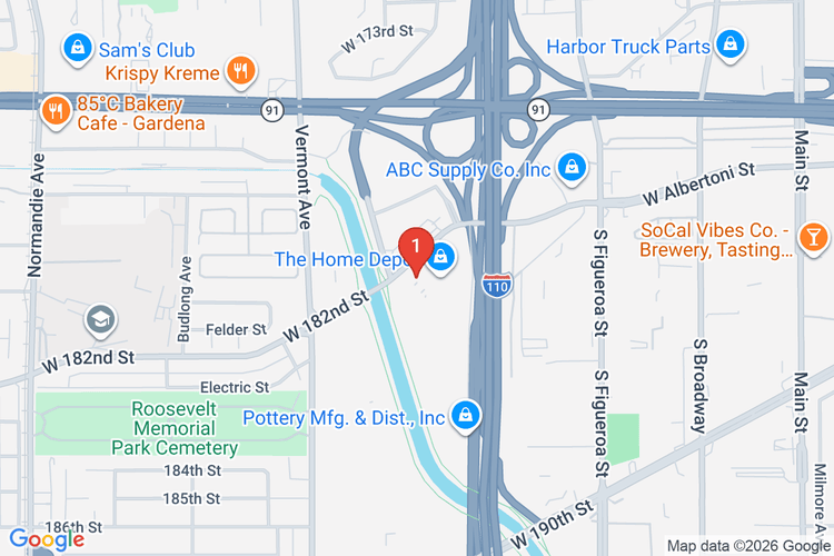 Map showing HOME DEPOT #0611 location