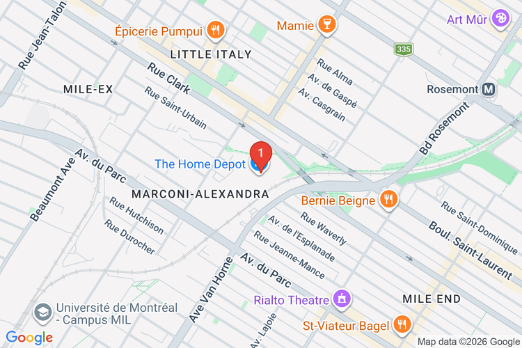 Map showing HOME DEPOT CAN #7149 location