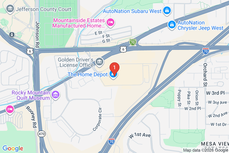 Map showing HOME DEPOT #1522 location