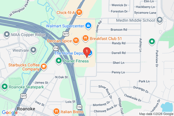 Map showing HOME DEPOT #6581 location