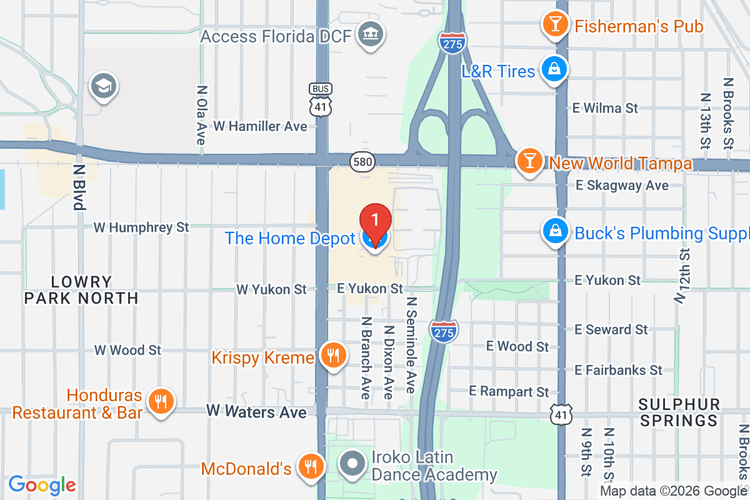 Map showing HOME DEPOT #0279 location
