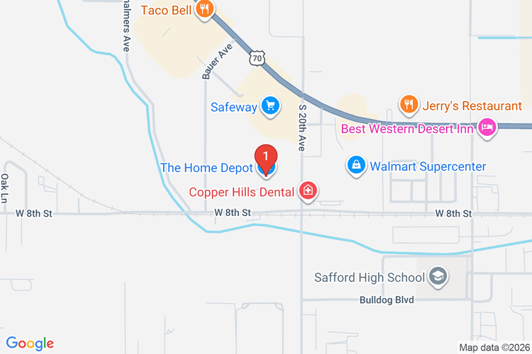 Map showing HOME DEPOT #0445 location