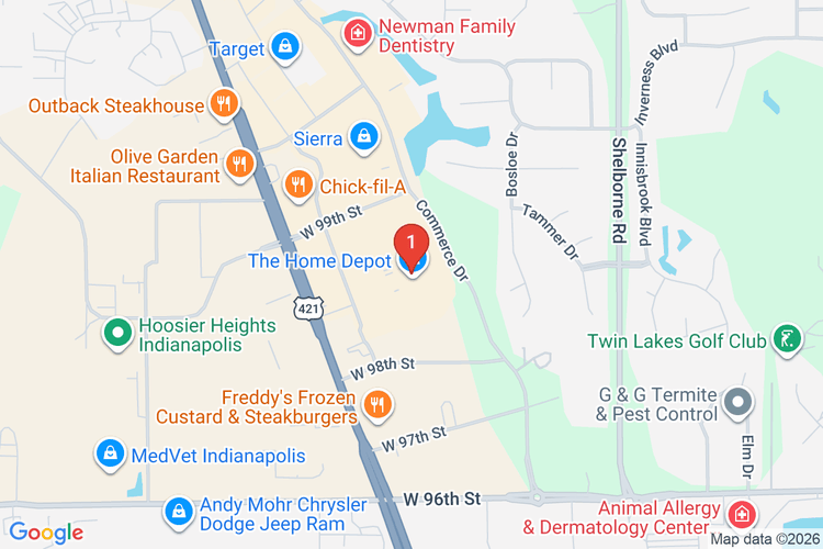 Map showing HOME DEPOT #2037 location