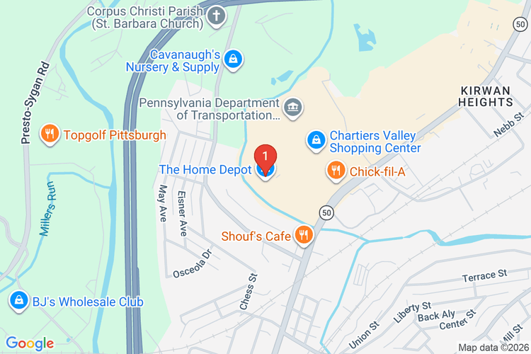Map showing HOME DEPOT #4160 location