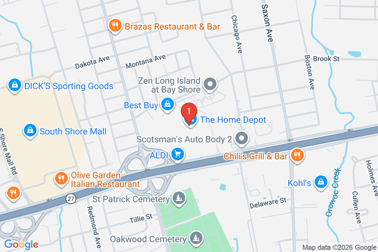Map showing HOME DEPOT #1211 location
