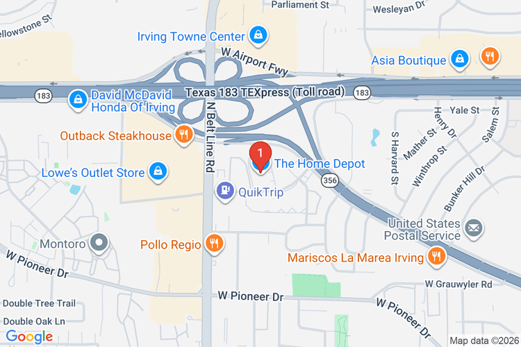 Map showing HOME DEPOT #0563 location