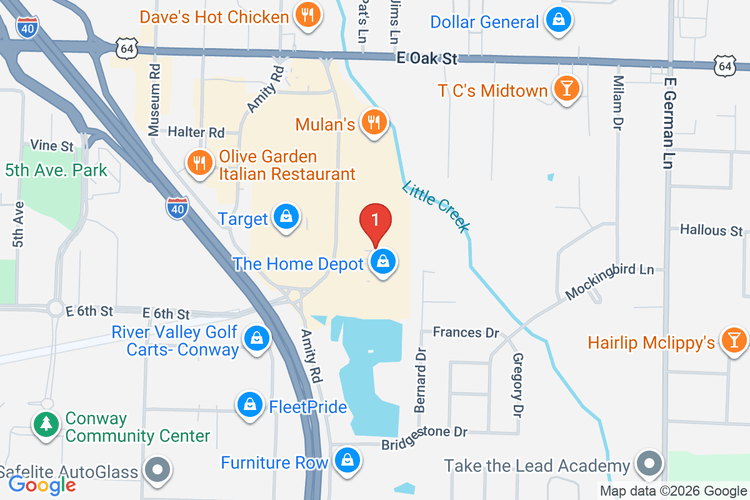 Map showing HOME DEPOT #1407 location
