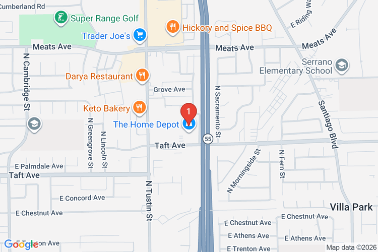 Map showing HOME DEPOT #6965 location