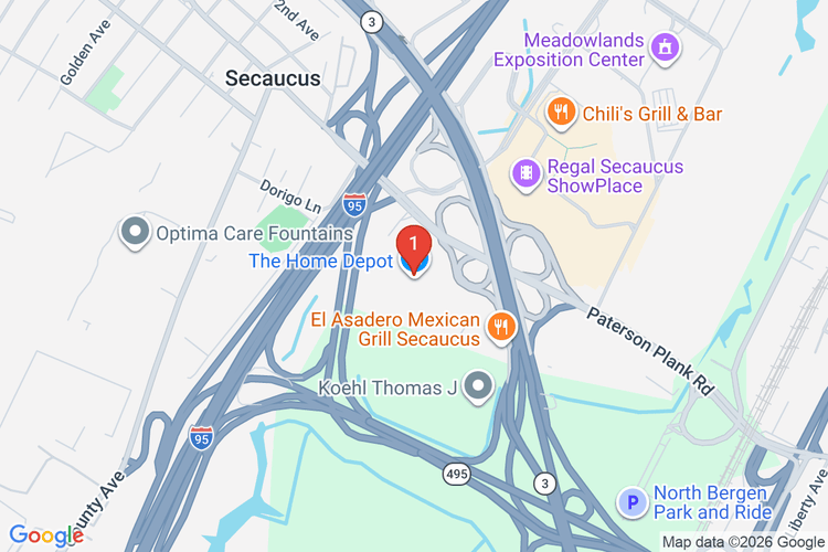 Map showing HOME DEPOT #0910 location