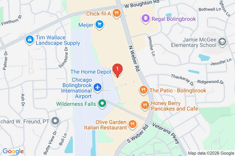 Map showing HOME DEPOT #1939 location