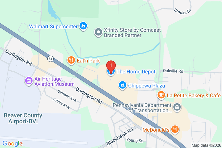 Map showing HOME DEPOT #4148 location