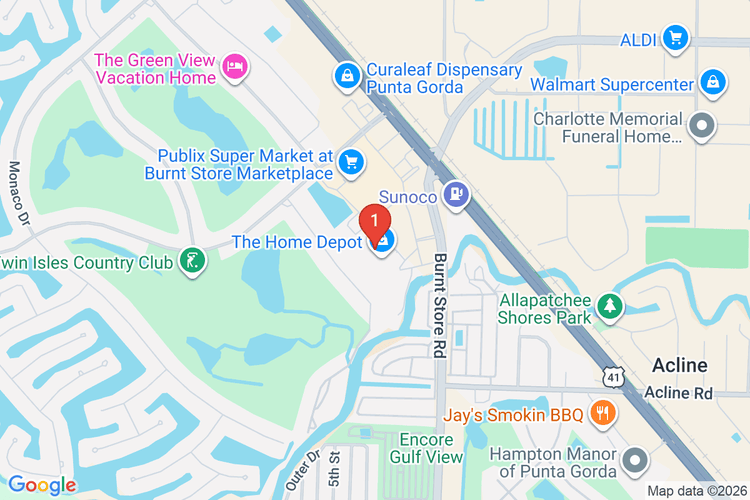 Map showing HOME DEPOT #6950 location