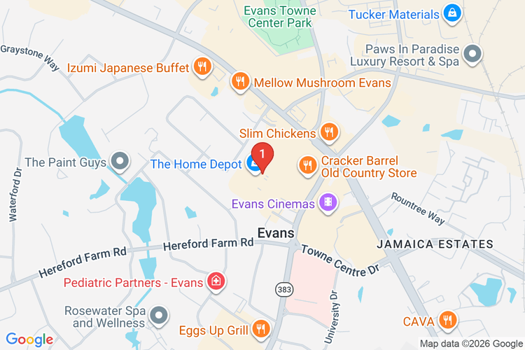 Map showing HOME DEPOT #1747 location
