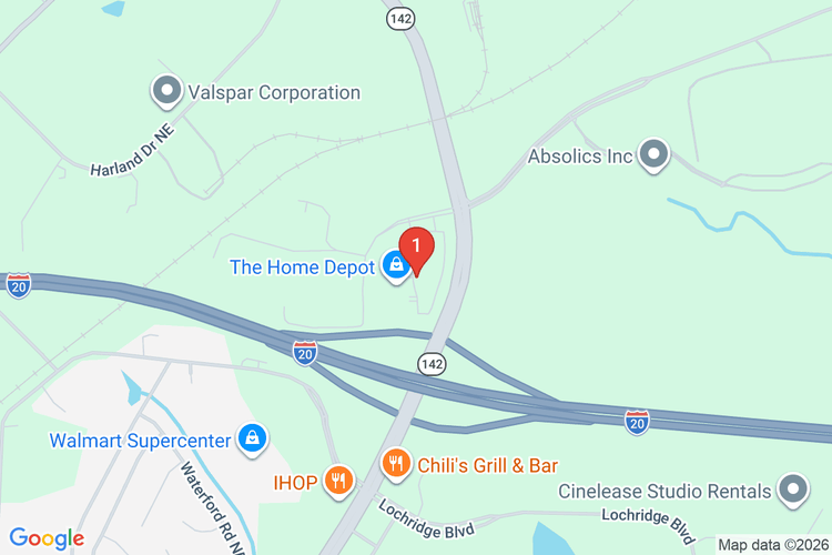 Map showing HOME DEPOT #0165 location