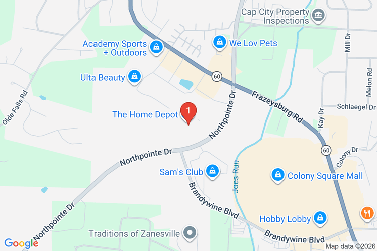 Map showing HOME DEPOT #3883 location