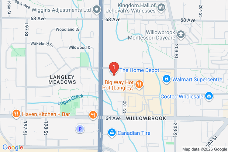 Map showing HOME DEPOT CAN #7041 location