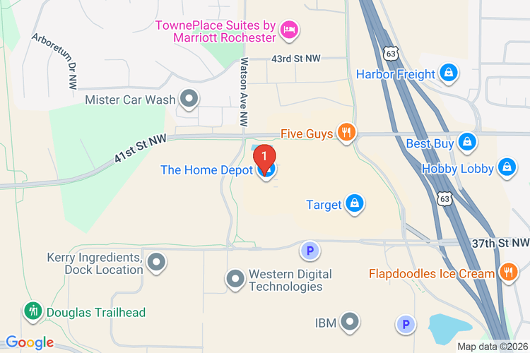 Map showing HOME DEPOT #2826 location