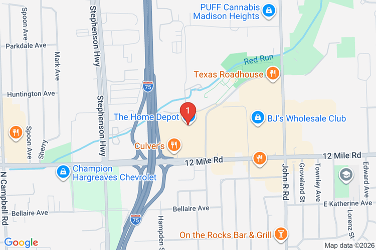 Map showing HOME DEPOT #2731 location