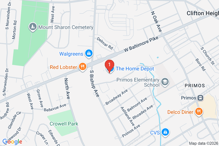 Map showing HOME DEPOT #4114 location