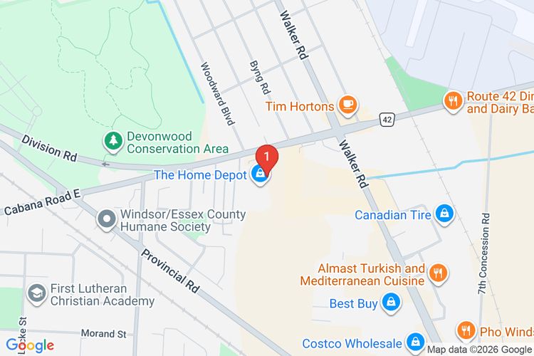 Map showing HOME DEPOT CAN #7228 location