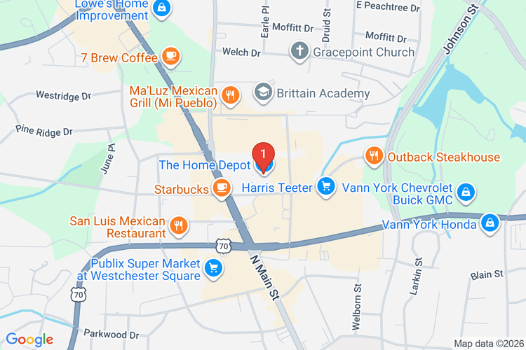 Map showing HOME DEPOT #3633 location