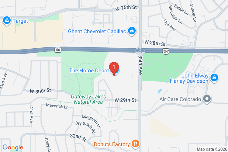 Map showing HOME DEPOT #1515 location
