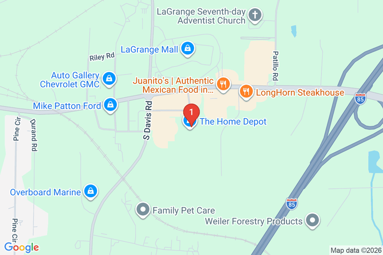Map showing HOME DEPOT #0160 location