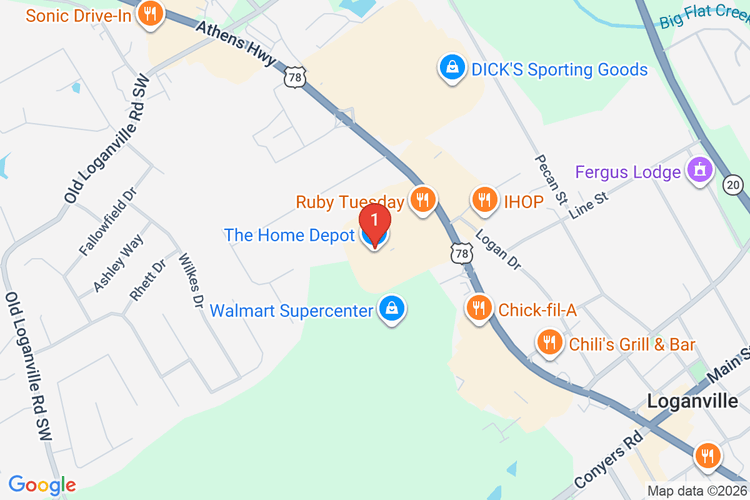 Map showing HOME DEPOT #0172 location