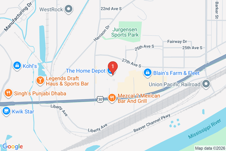 Map showing HOME DEPOT #2113 location